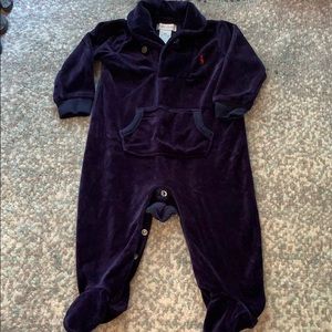 Ralph Lauren Navy Velvet Footie